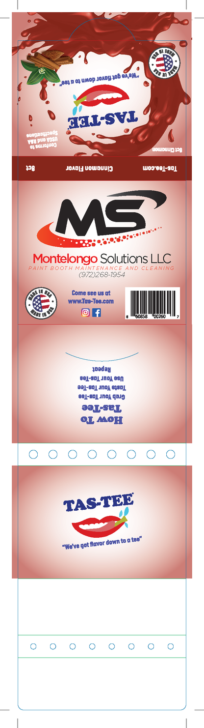 Custom Printed Tas-Tee 8 packs (minimum 100)